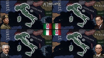 Which ITALY Can WIN Under EACH IDEOLOGY? [HOI4 AI Timelapse]