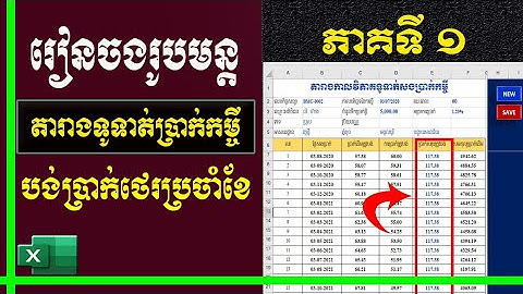 របៀបចងរូបមន្ត រកប្រាក់បង់ថេរប្រចាំខែ(ភាគទី១) | តារាងកាលវិភាគចងការប្រាក់