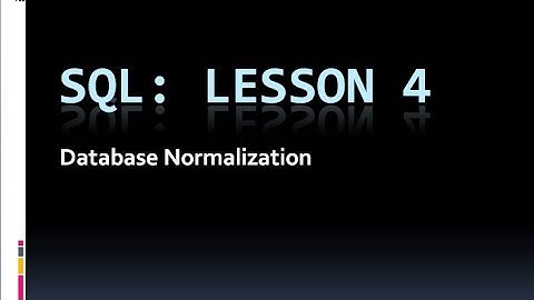 SQL Lesson 4: Database Normalization