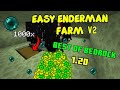 How To Build An Enderman XP Farm V2 [EASY] Minecraft BEDROCK PS4 PC Xbox And Java 1.14 - 1.16