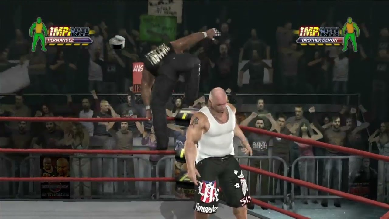 TNA iMPACT! - PS3 Gameplay - Hernandez vs Brother Devon