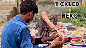 ASMR FEET TICKLISH AMAZING MASSAGE MEN BY ABBAS BARBER | FOOT REFLEXOLOGY | PAIN RELIEF LEG MASSAGE