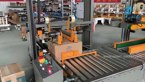 Automatic sensing type carton box H edge tape sealing machine testing video