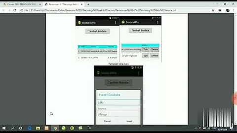 TEKNOLOGI WEB SERVICE // PERTEMUAN 12 Tutorial Penggunaan Aplikasi Mobile CRUD