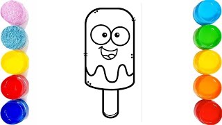 Cute Icecream Coloring 🍦 For Preschool kids and toddlers