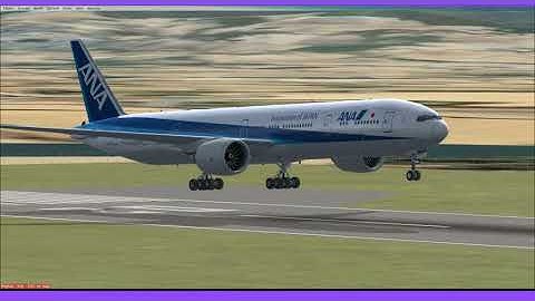 Boeing B77W ANA RNAV Approach @ RJNT RW 02 (2.0 km) -69.38 FPM Tower & Wing View