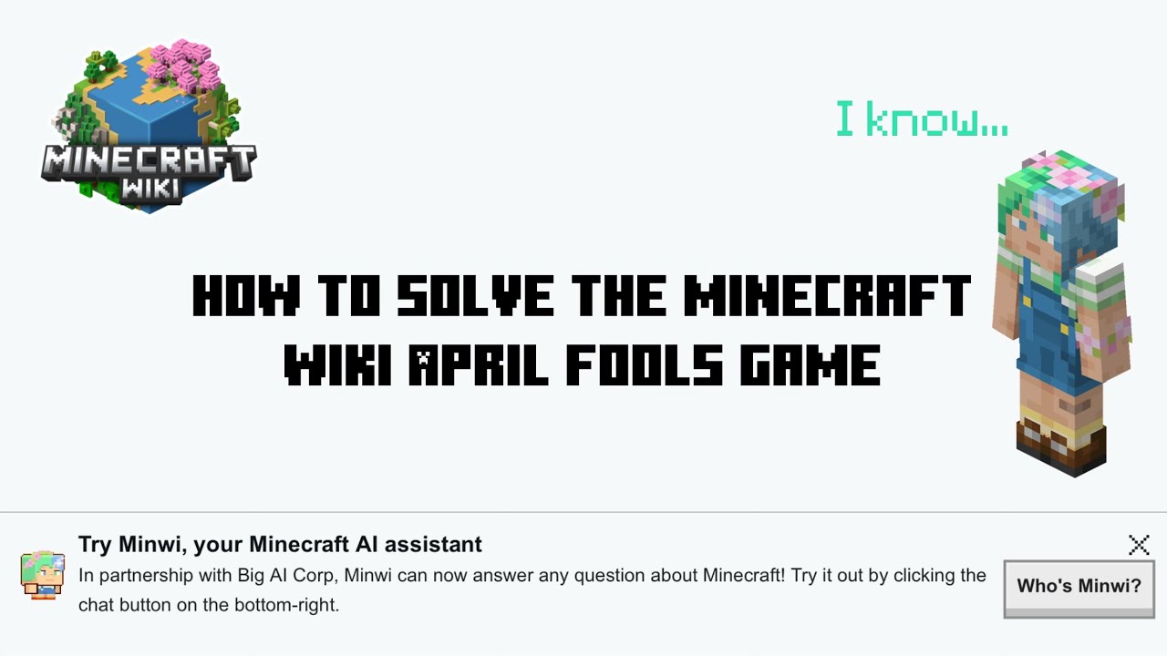 Minecraft Library April Fools How to solve the Minecraft Wiki April fools game - YouTube