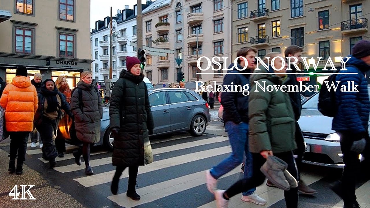 OSLO NORWAY, Relaxing November Walk🇳🇴4K! 