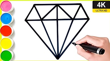 How to draw a diamond easy step by step || how to draw diamond drawing || diamond drawing by Arya 