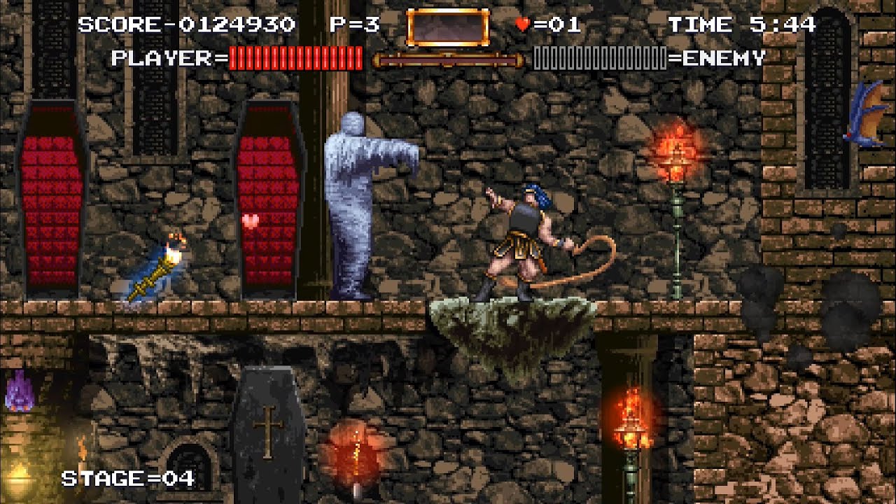 悪魔城ドラキュラRevisited(Steam版) 難易度『難しい」を初期ムチ・サブウェポン・肉を取らずにノーミスクリア