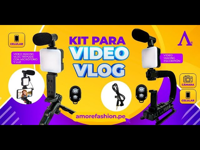 Kit Vlogging Micrófono, Luz Led y Trípode 01LM - Anavatec 