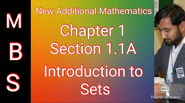 Chapter 1 Section 1.1A Introduced to Sets - New Additional Mathematics