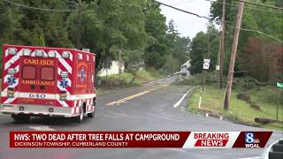 2 dead after trees fall on tent at Cumberland County campground, NWS says