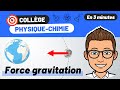 Force gravitation  physique chimie collge  3e rvision brevet