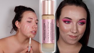 MAKEUP REVOLUTION CONCEAL &amp; DEFINE FOUNDATION REVIEW I FOUNDATION FRIDAYS!!