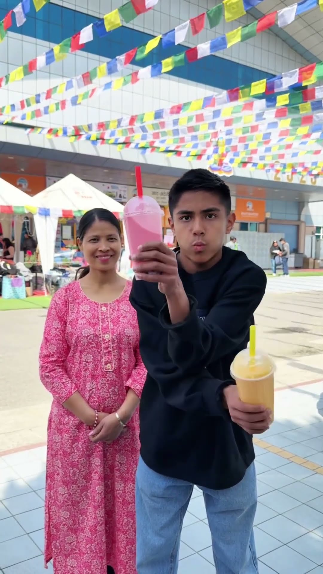 Which Bubble Tea Testes Better: Left or Right?? #momson #funny #viral