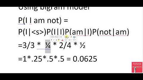 N Grams Models   Simple Example
