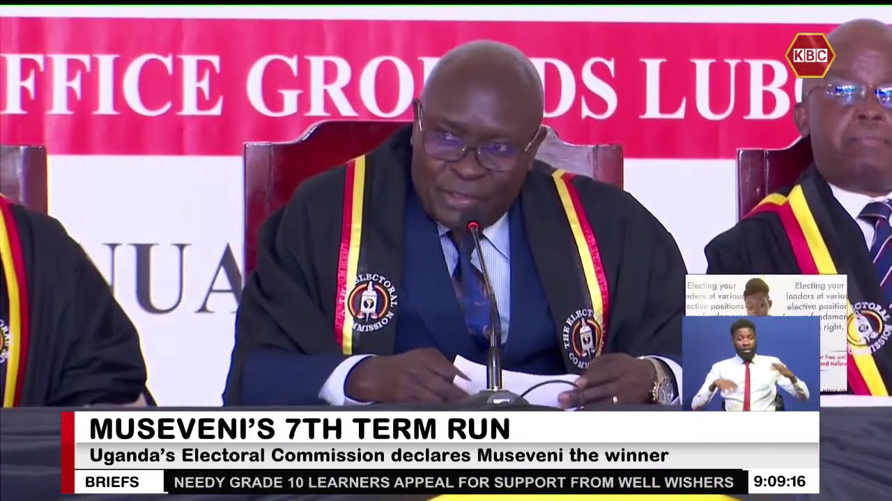 Uganda's incumbent President Yoweri Museveni declared winner of Thursday’s election