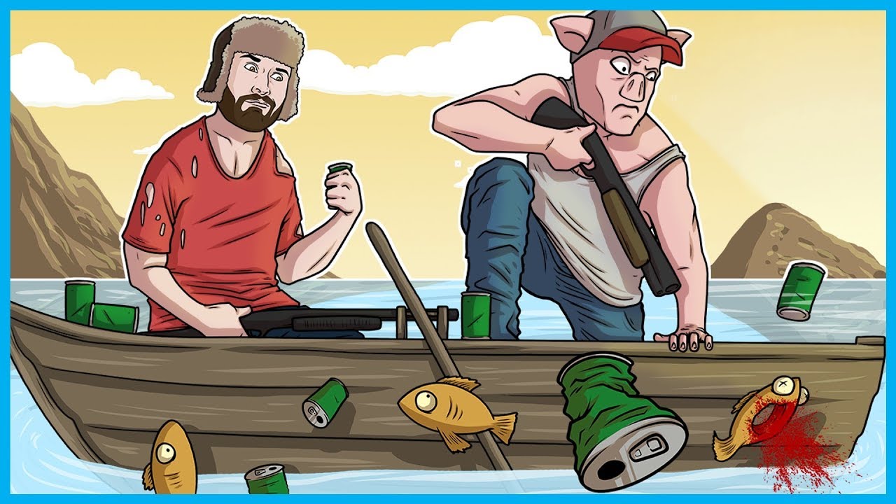 cartoon rednecks fishing