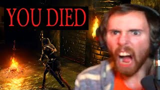 Asmongould Almost RAGE QUITS Trying Dark Souls - Day 2