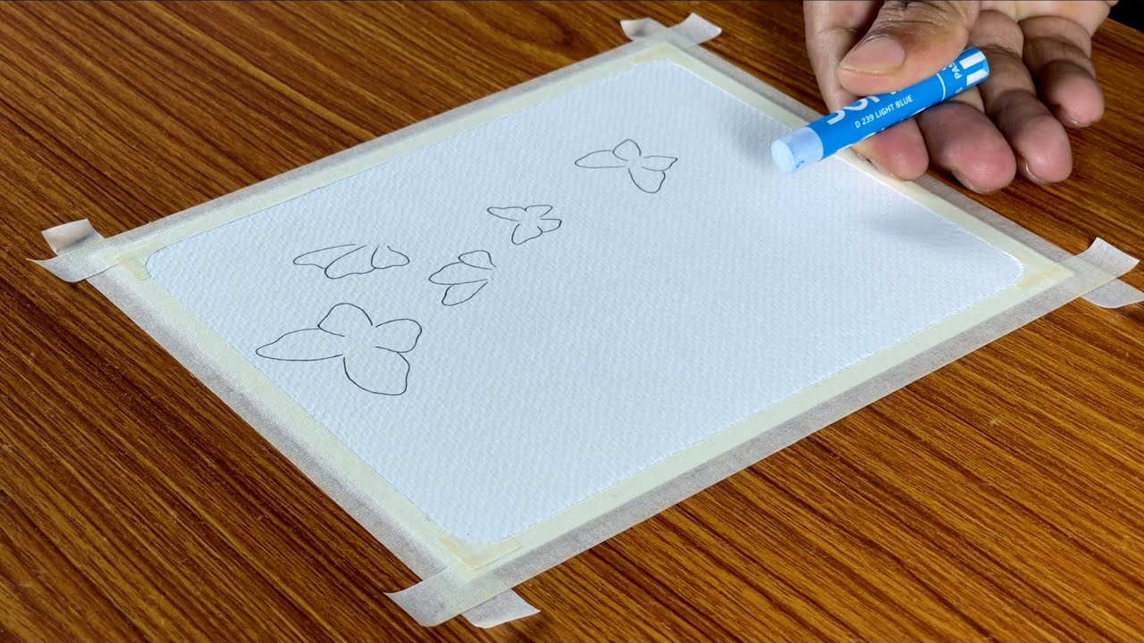 Glowing Butterflies Drawing 2 / Drawing with Oil Pastels / Step by Step