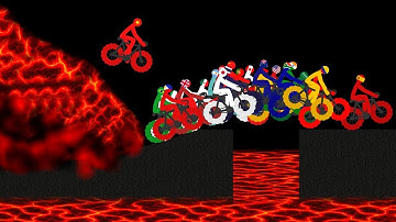 Escape From The Lava - Countries Bicycle Race in Algodoo