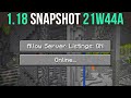 Minecraft 1.18 Snapshot 21w44a New Server Listing Feature & Caves Below Y=0