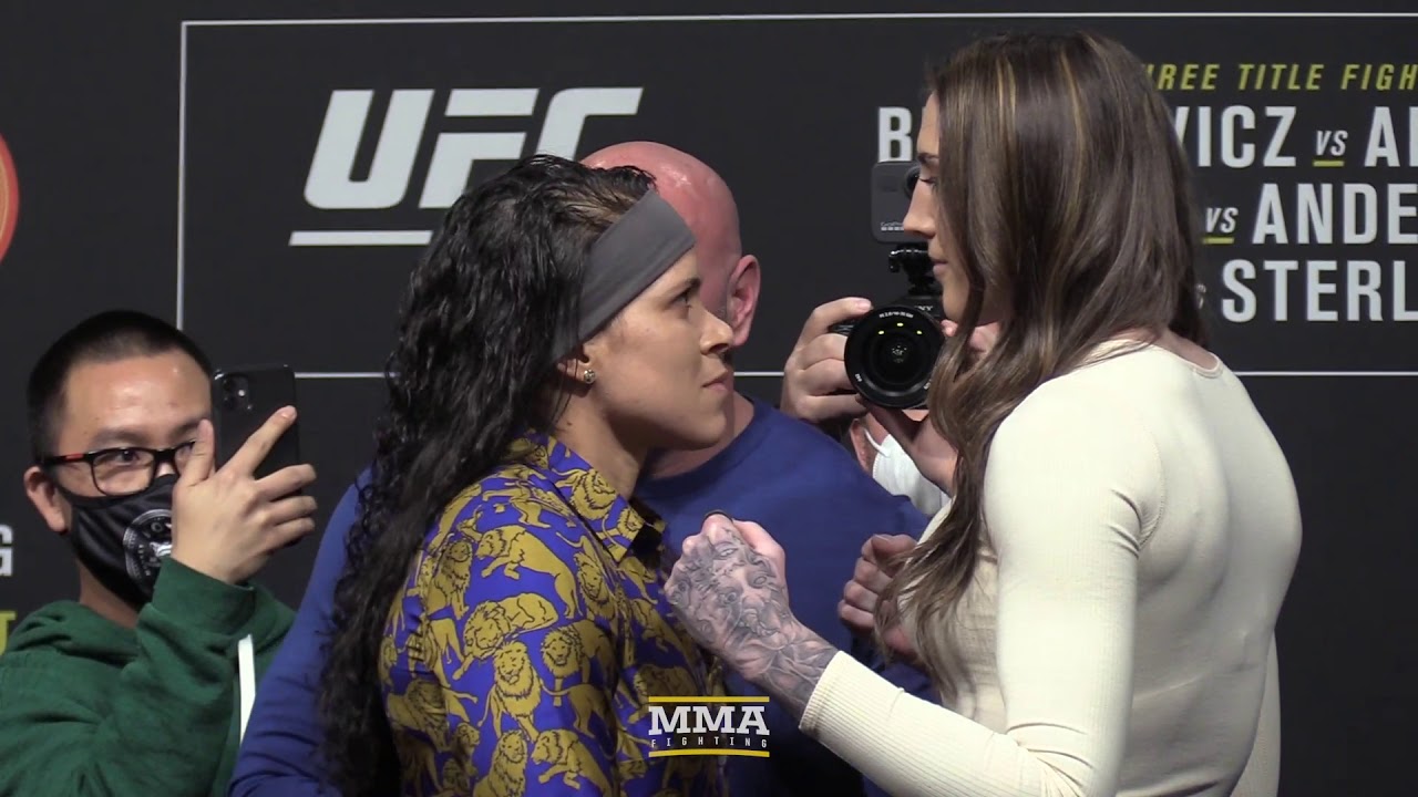 UFC 259: Amanda Nunes vs. Megan Anderson Presser Staredown - MMA Fighting - YouTube