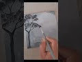 Moonlight Magic in Monochrome 🌕✨| acrylic painting # nature # canvas painting #art shorts