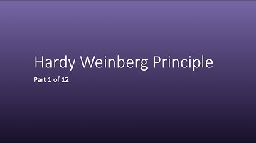 Hardy Weinberg Principle 1 of 12