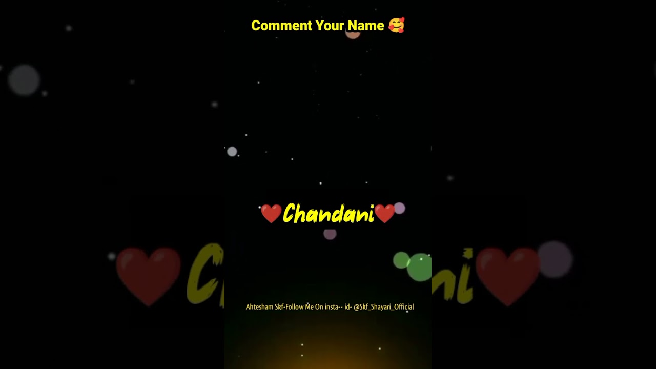 Chandani Name shayari 