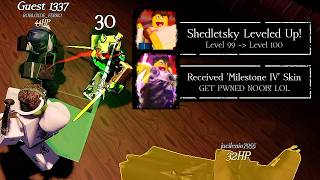 FINALMENTE.. PEGUEI LEVEL 100 com SHEDLETSKY no FORSAKEN ROBLOX