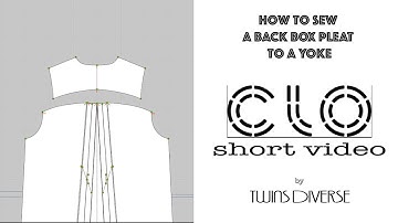 BACK BOX PLEAT how to sew and attaching it to a back YOKE in #clo3d