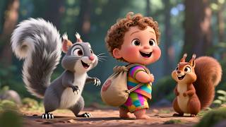 Nut Gathering With Squirrel And Baby Fun Learning & Play For Kids Toddler Adventure Video