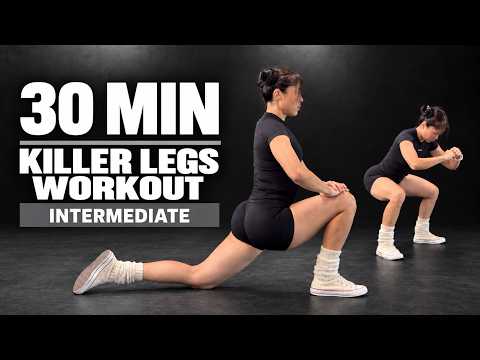 Video thumbnail: 30 MIN KILLER LEGS WORKOUT | No Jumping, No Equipment | Warm Up & Cool Down
