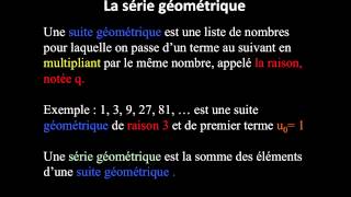 Définition d'une série géométrique