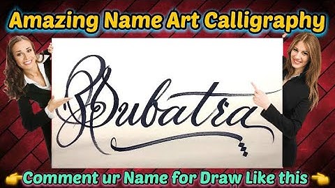 Subatra Name Signature Calligraphy Status | How to Draw, Cursive Calligraphy with Cut Marker