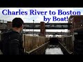 Charles river to boston harbor  by boat