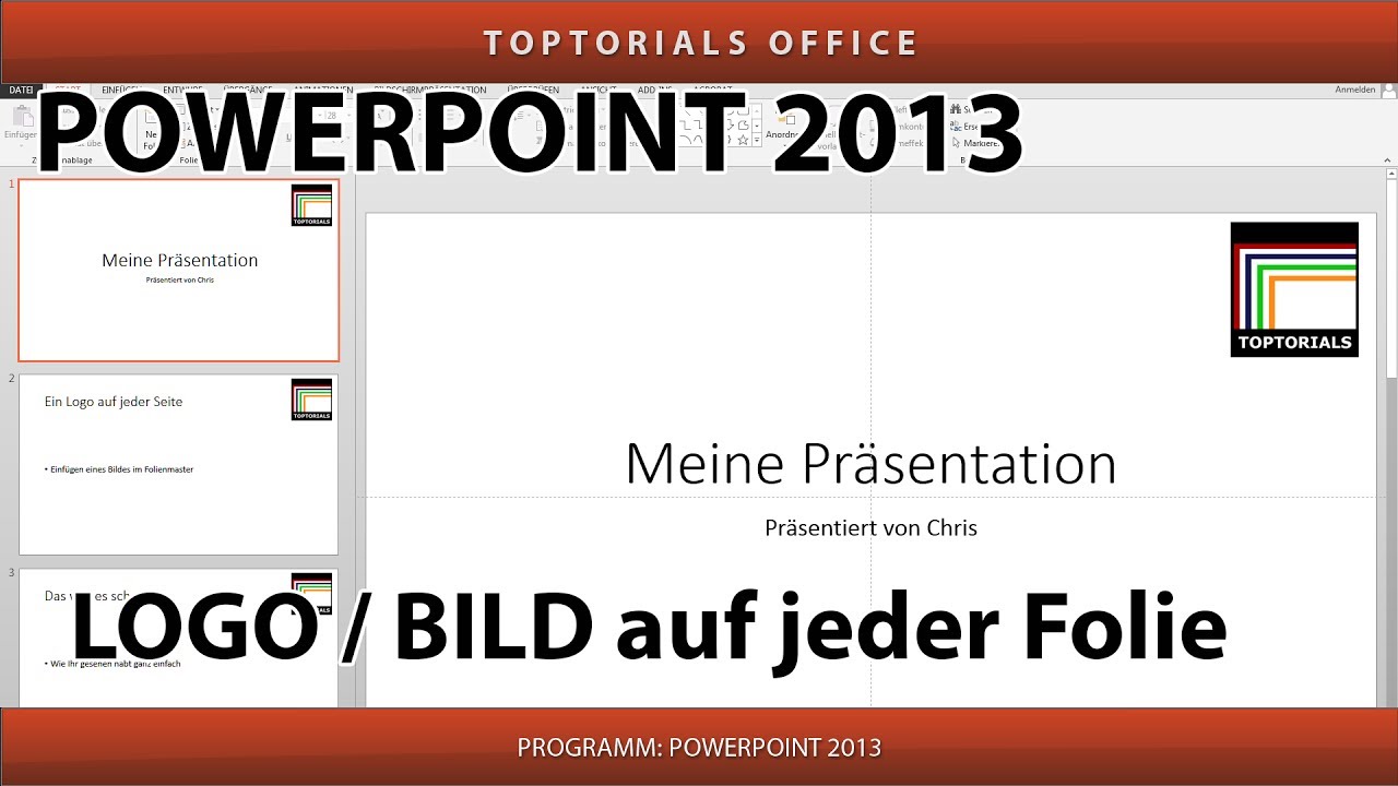 Logo oder Bild auf jeder Folie / Seite (Powerpoint) - YouTube