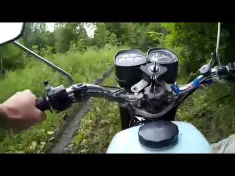 Выезжаю из леса на мотоцикле иж-юпитер 5
