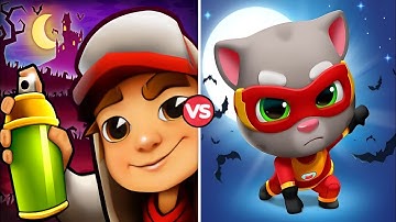 Subway Surfers Game VS Talking Tom Hero Dash Run Game / All Level Up In Android Gameplay