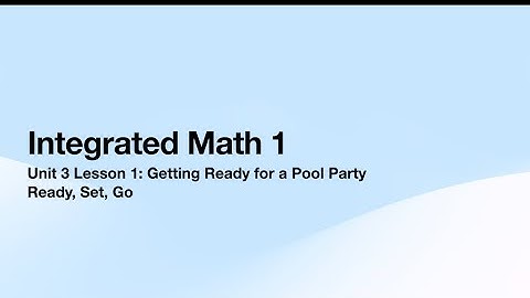 OUR Math 1 Unit 3 Lesson 1 Ready Set Go