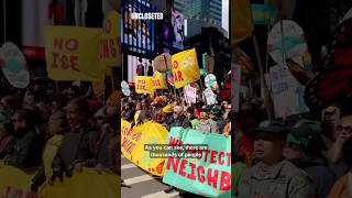 In New York City, thousands turned out to protest the Trump administration.
