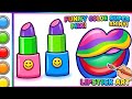 Colorful 💄 Set and coloring Step by Step for Kids Makeup Drawing, Paintings@BachaParty17