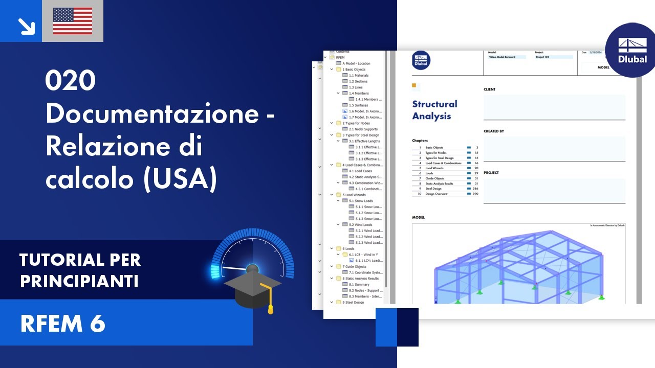 [EN] RFEM 6 Tutorial per principianti | 020 Documentazione | Relazione ...