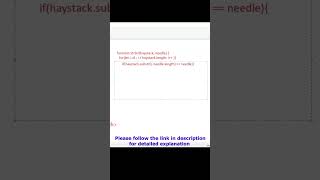 Interview question | implement strStr function | #shorts #shortsvideo #viral