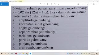 Contoh Soal Persamaan Gelombang Berjalan (Bagian 1)