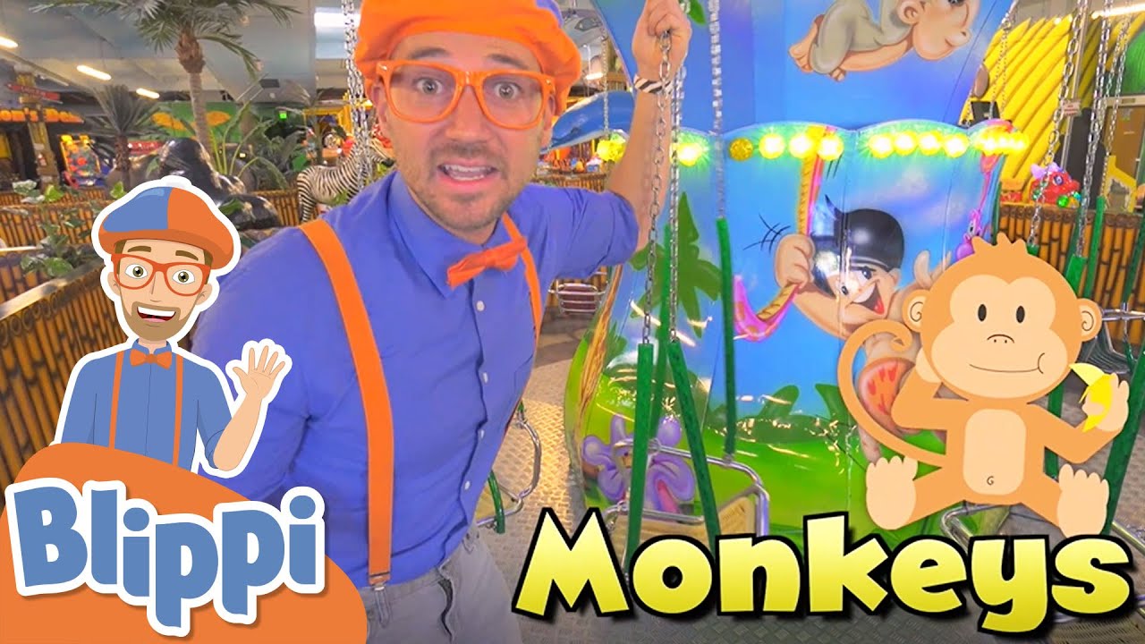 Learning Animals With Blippi In The Indoor Amusement Park  Educational Videos For Kids