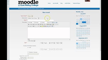 Using the calendar in moodle