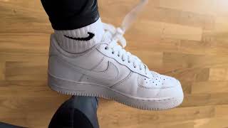 Asmr Nike Air Force 1 Feet White Socks And Nylon Pants